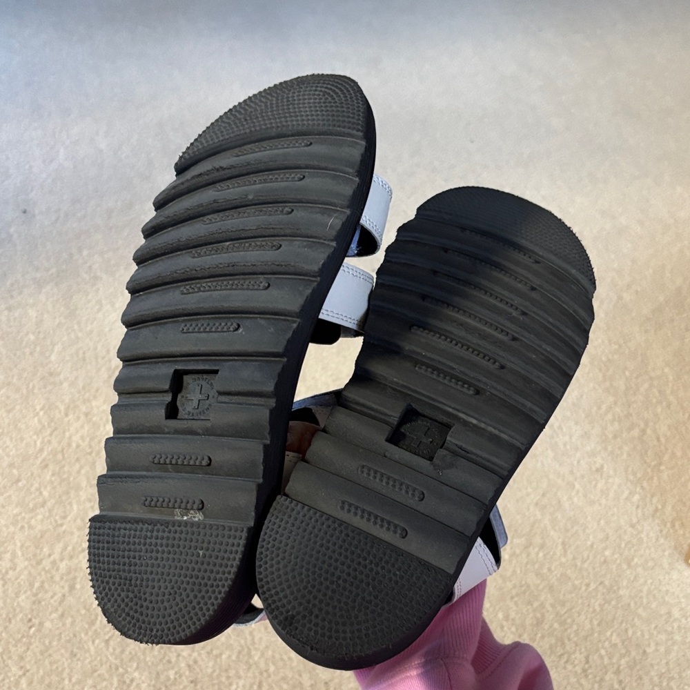 Dr. Martens White and Black Strappy Kids Sandals - Picture 8 of 9